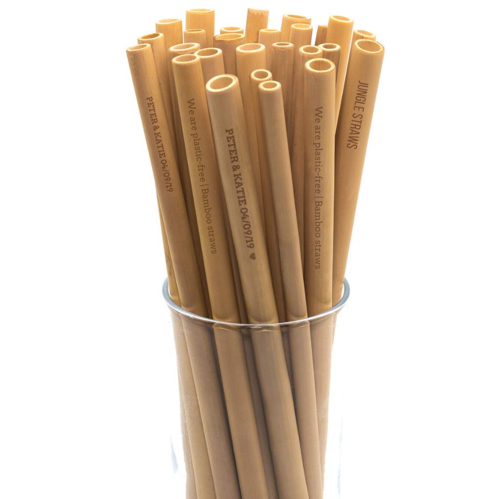 Custom Branded Bamboo Reusable Straws For Businesses or Weddings